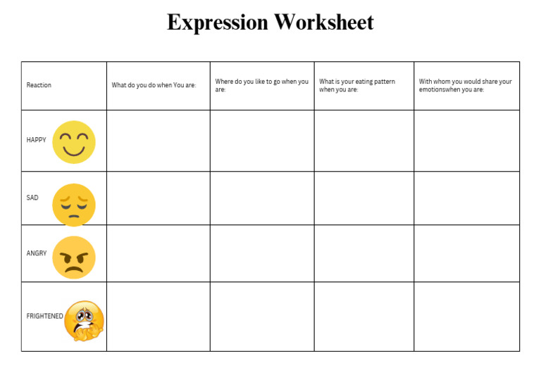 Emotion Worksheet | PDF