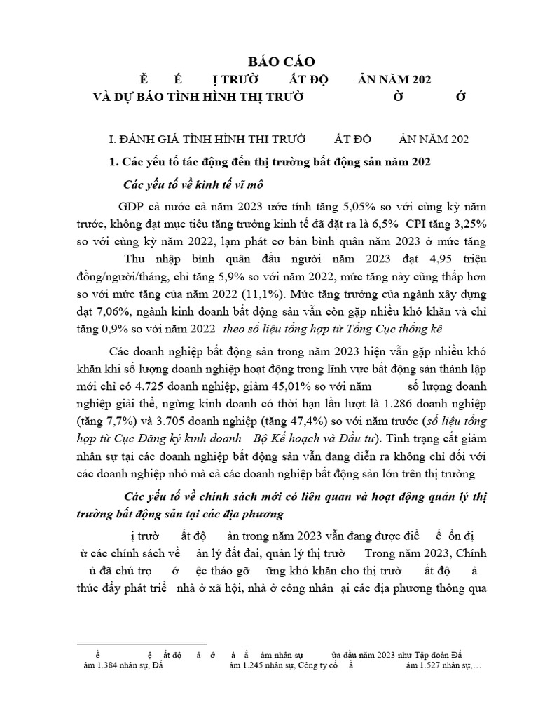 Bao Cao TT BDS CA Nam 2023 Gui TTTT | PDF