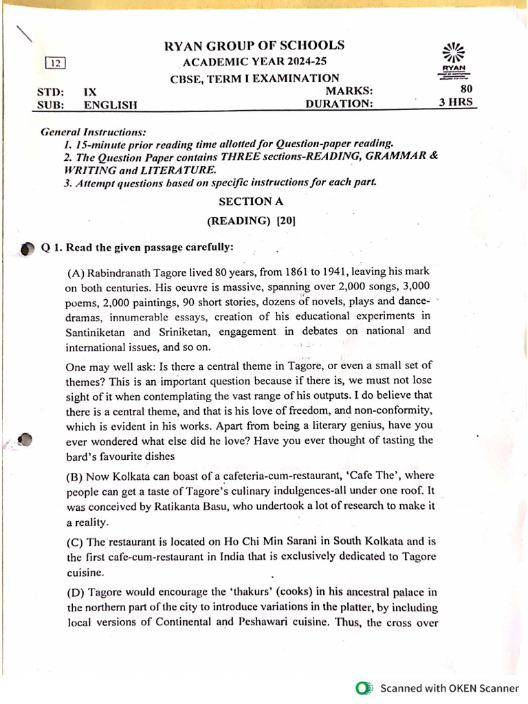 English PT 1 PYQ | PDF