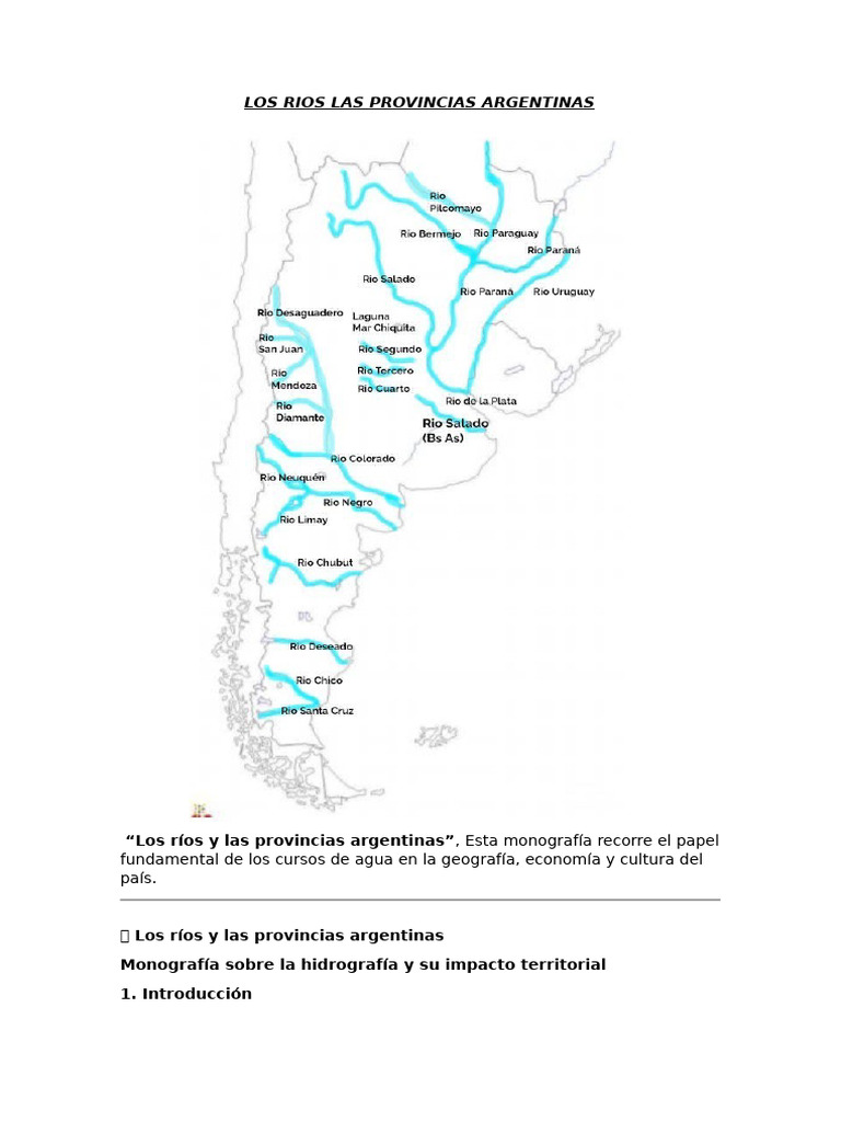Ríos en la provincia del Chaco | PDF | Río | Entorno natural