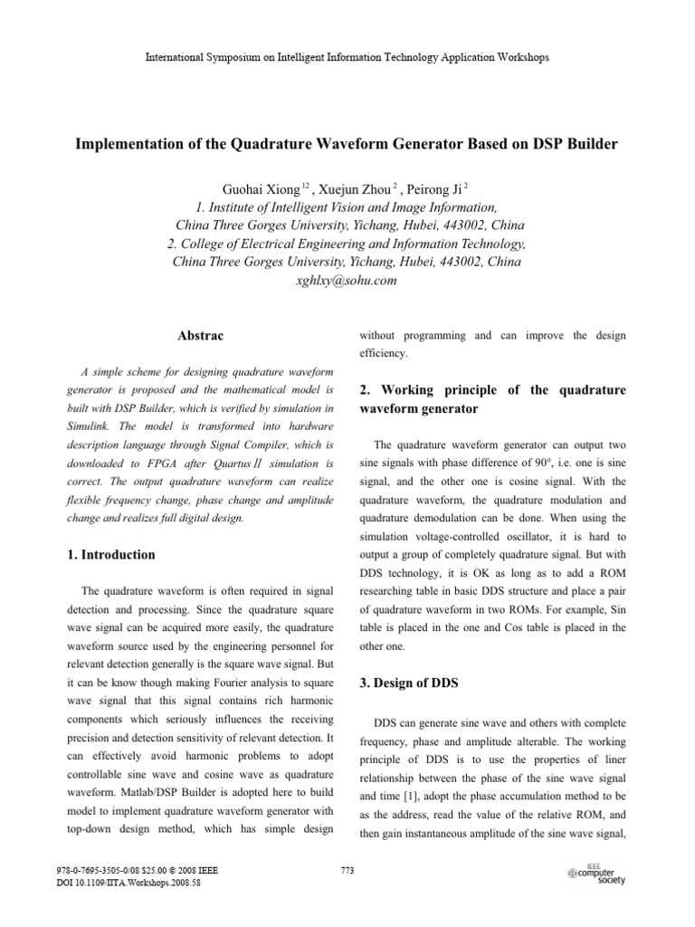 DSP-Based Quadrature Waveform Generator | PDF | Phase (Waves ...