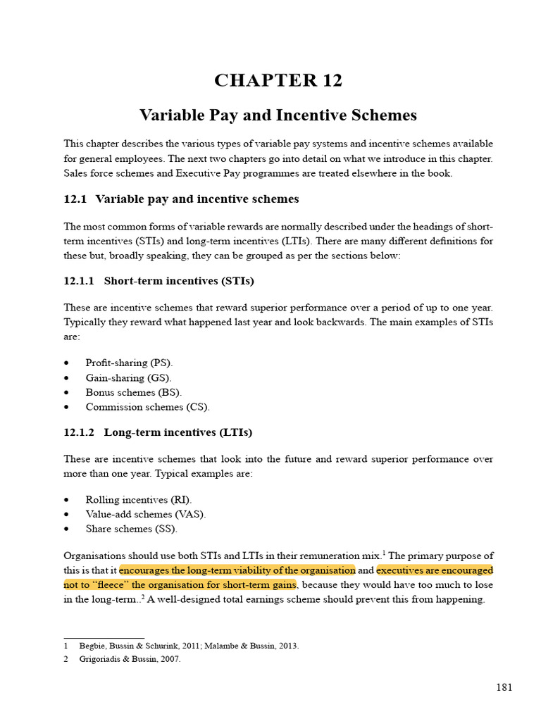 Variable Pay and Incentive Schemes | PDF | Incentive | Salary