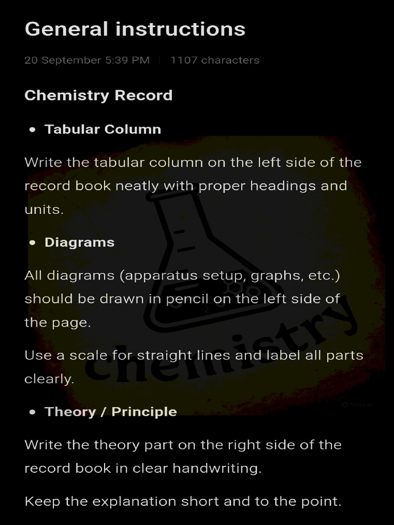 GENERAL INSTRUCTIONS FOR CHEMISTRY LAB visual data 4