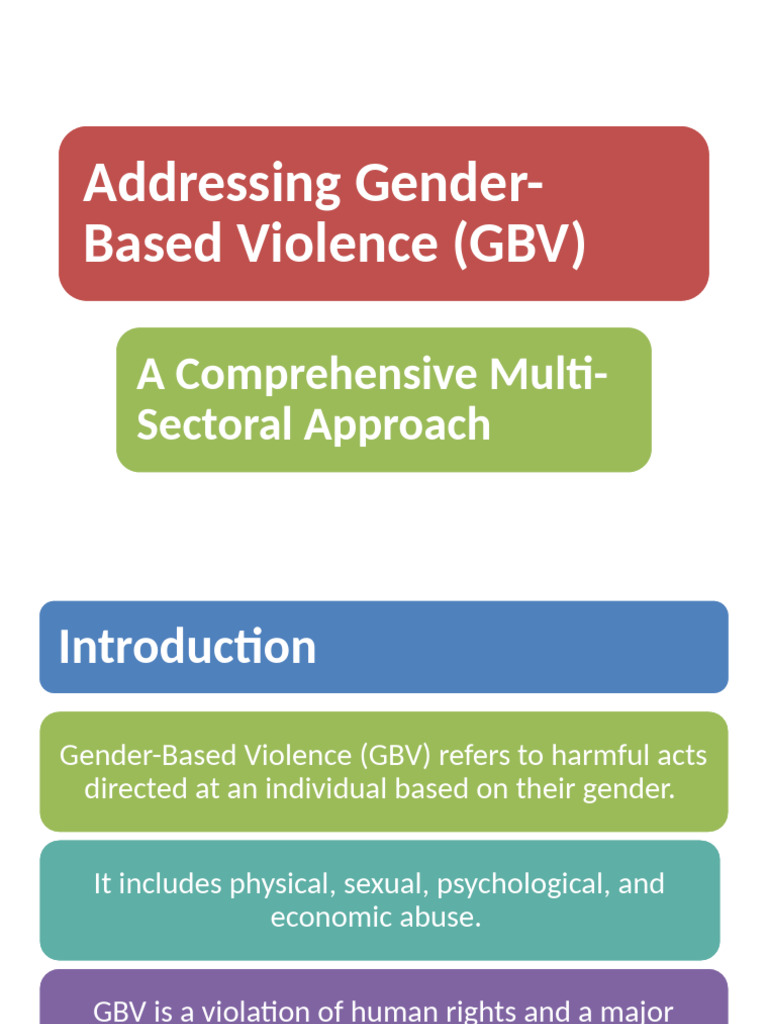 Multi Sectoral Approach To GBV Solutions PDF Domestic Violence 