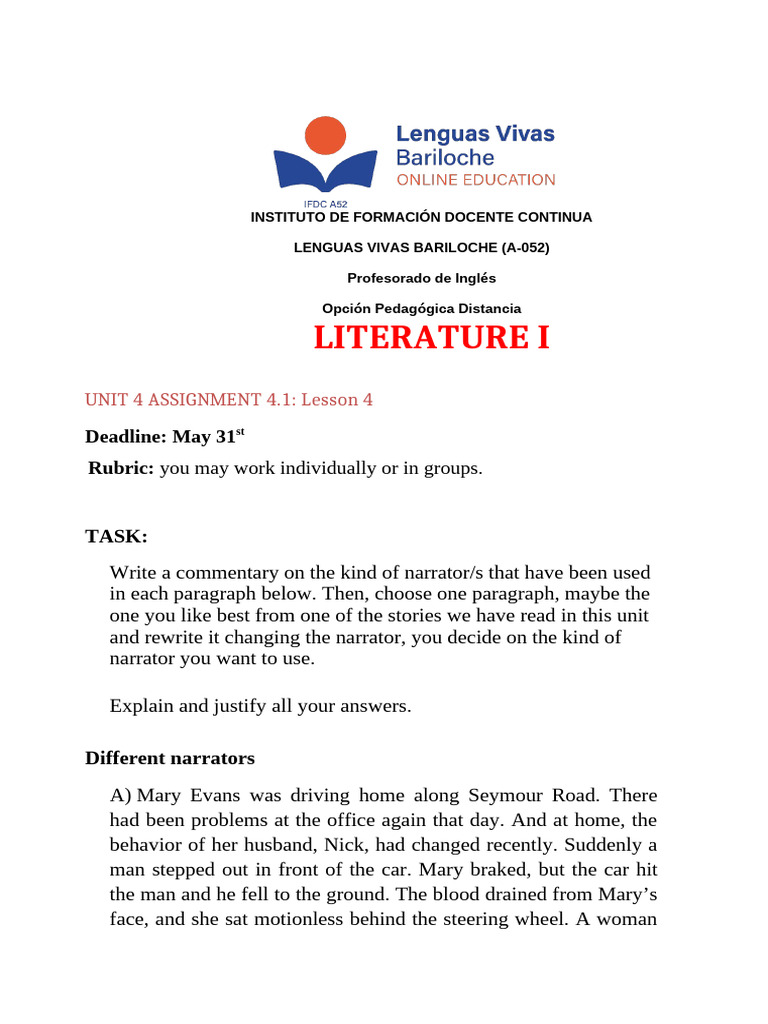 Analyzing Narrative Perspectives in Literature | PDF | Narration