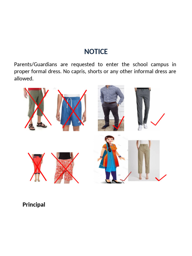 Notice For Dress Code Parents | PDF