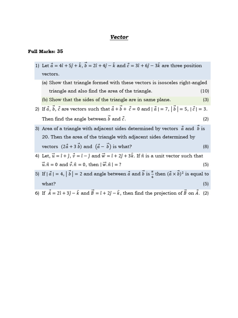Vector Exam | PDF