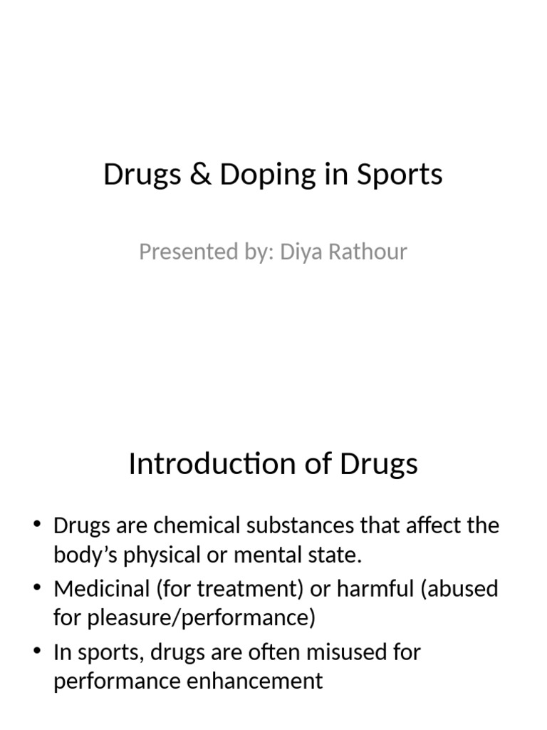 Drugs and Doping in Sports Explained | PDF