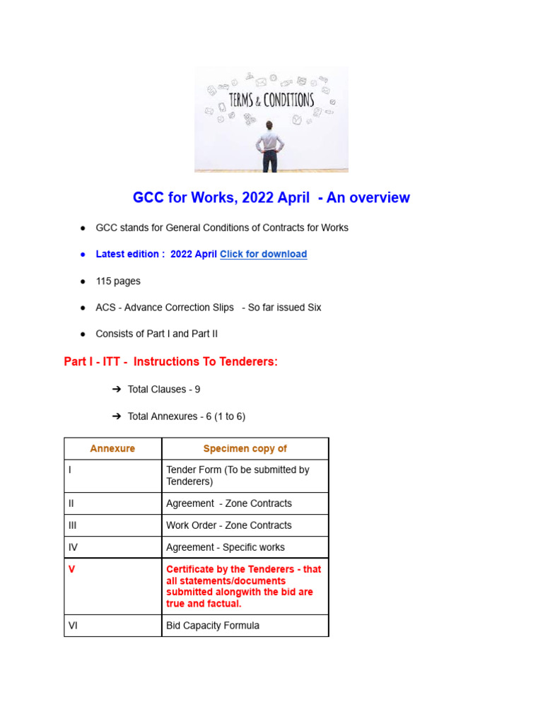 GCC for Works 2022 Overview | PDF | Business | Civil Law (Legal System)