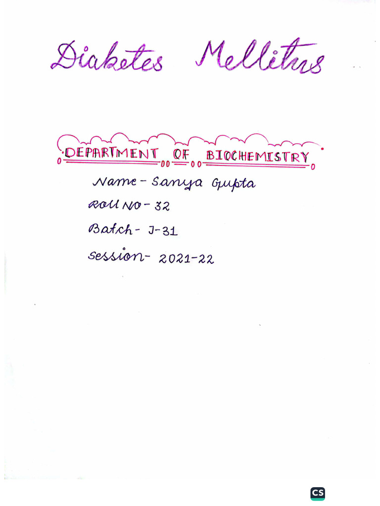 Diabetes Mellitus Assignment | PDF