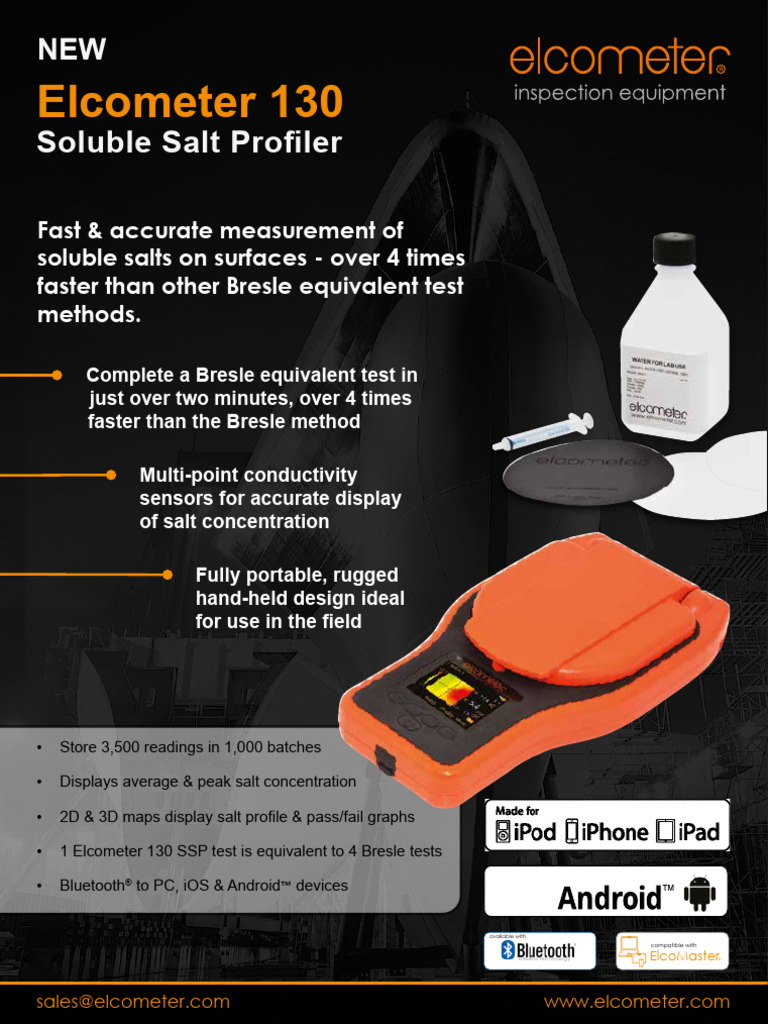 Elcometer 130: Fast Salt Measurement Tool | PDF | I Phone | I Pad