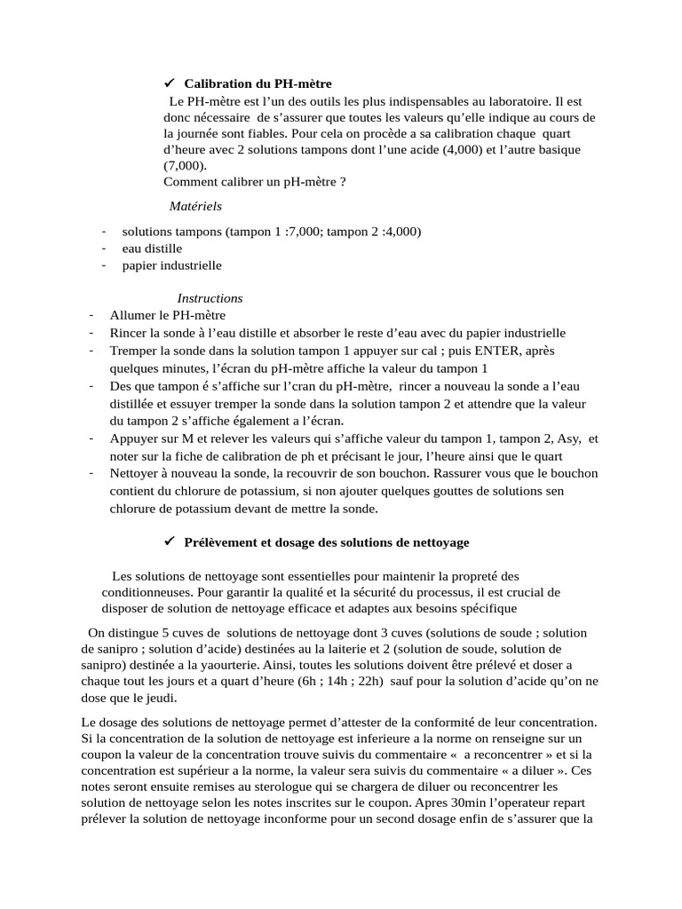 Calibration et Dosage en Laboratoire | PDF | Hydroxyde de sodium ...