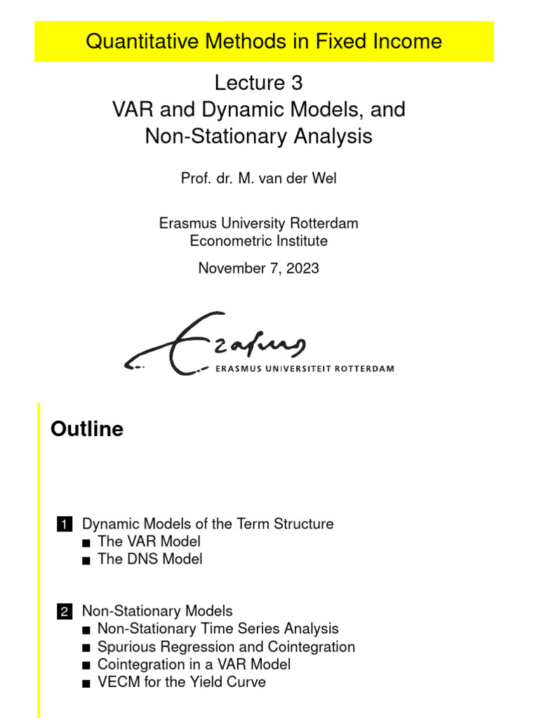 VAR Models and Non-Stationary Analysis | PDF | Vector Autoregression ...