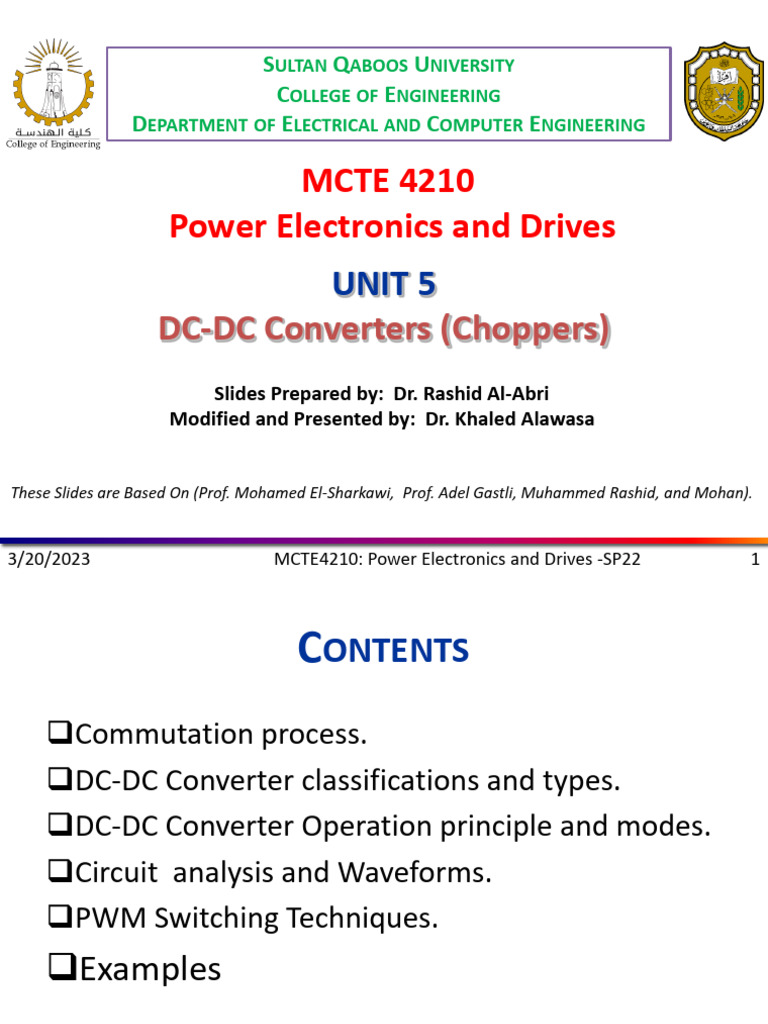 ch5 DC-DC Converters Choppers Part 1 | PDF | Power Electronics | Direct ...