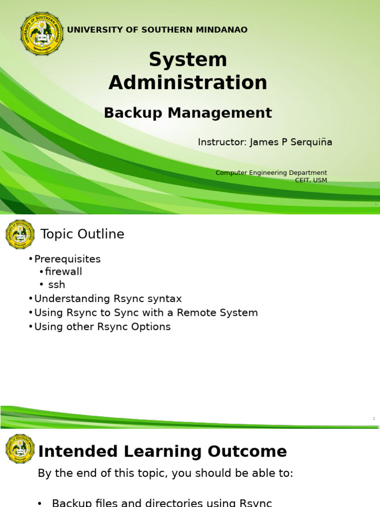 Rsync Backup Management Guide | PDF | Secure Shell | Superuser