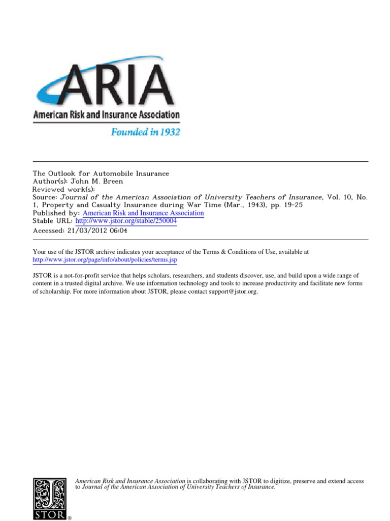 American Risk and Insurance Association | PDF | Vehicle Insurance ...