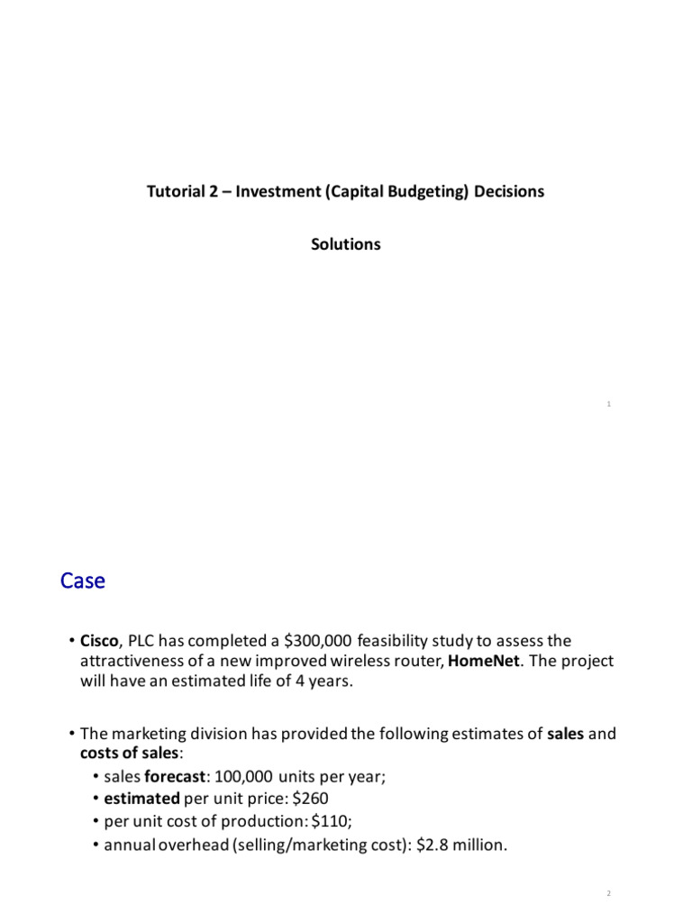 KCL MSC Corporate Finance Module Tutorial w3 Solutions 11.10 | PDF ...