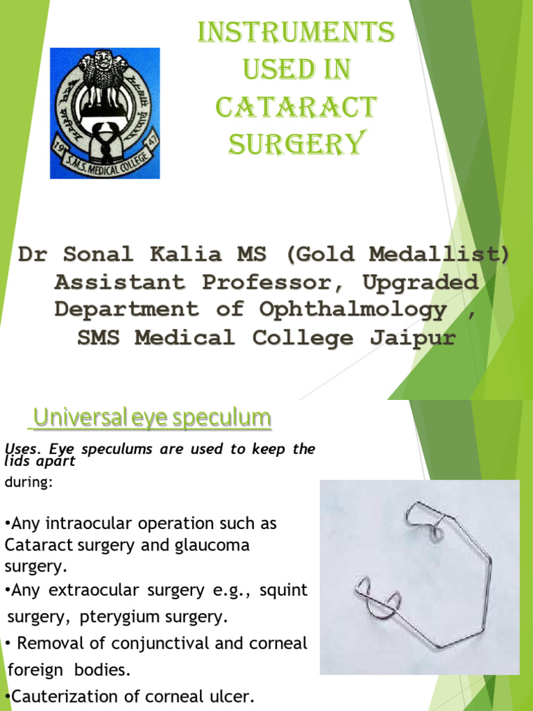 Instruments for Cataract Surgery | PDF | Cataract | Ophthalmology
