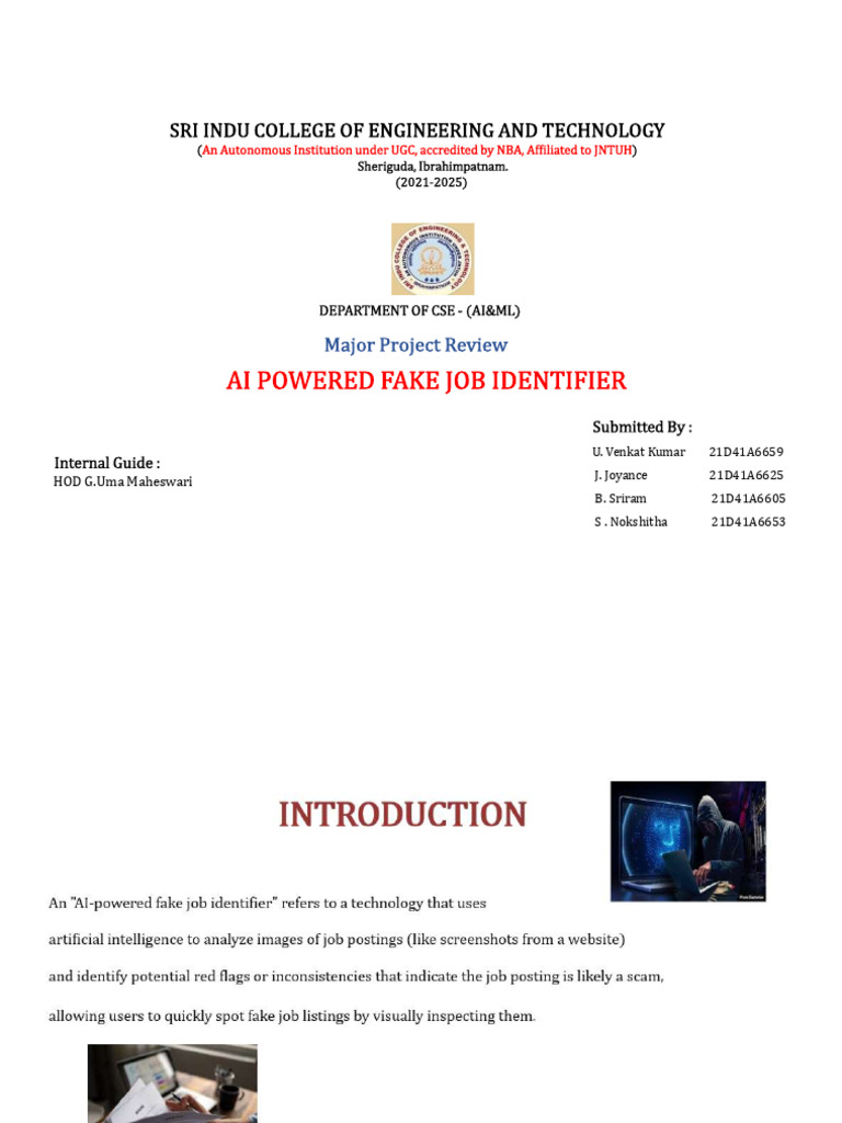 CSE Department AI & ML Project Report | PDF
