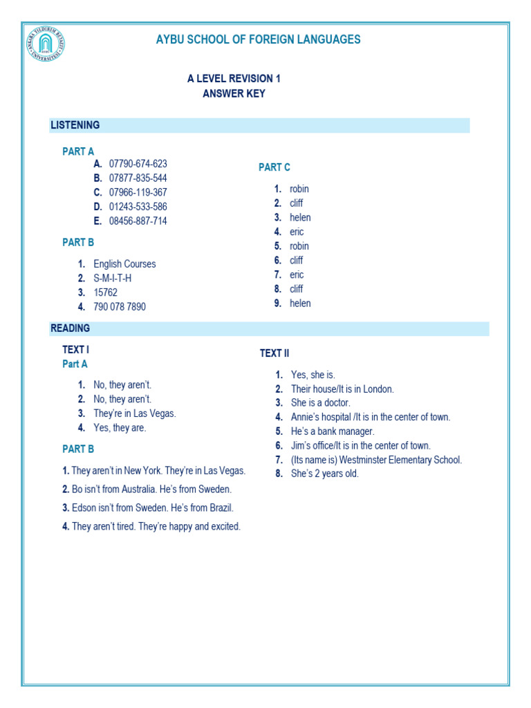 AYBU Foreign Languages A Level Revision | PDF | Languages | Foreign ...