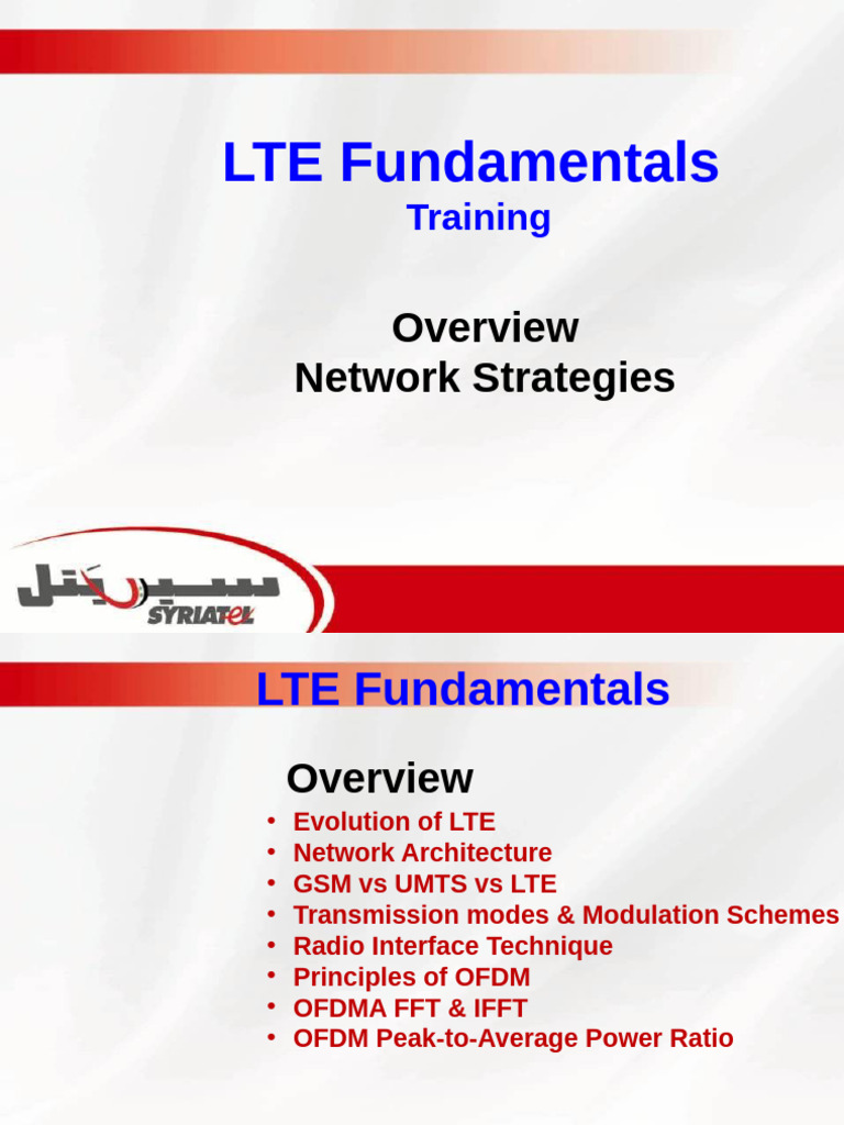 LTE Overview & LTE Network Stategies 2022 (Non - Radio) | PDF