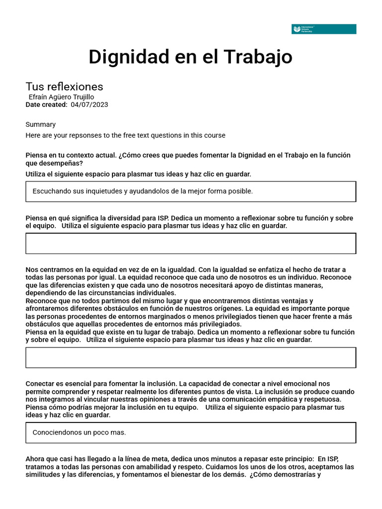 Dignity at Work Notes | PDF