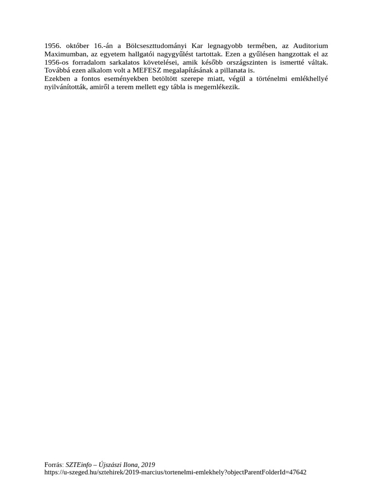Az Audotorium Maxiumban | PDF