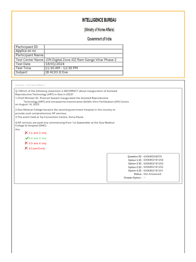 Ib Acio Question Paper 2 | PDF