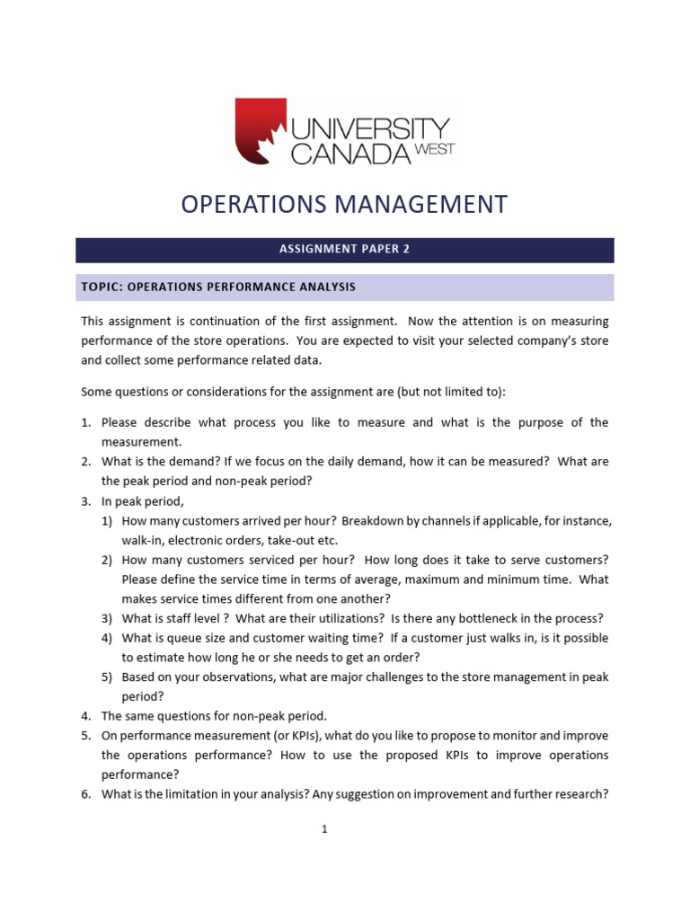 Operations Performance Analysis Guide | PDF | Performance Indicator | Data