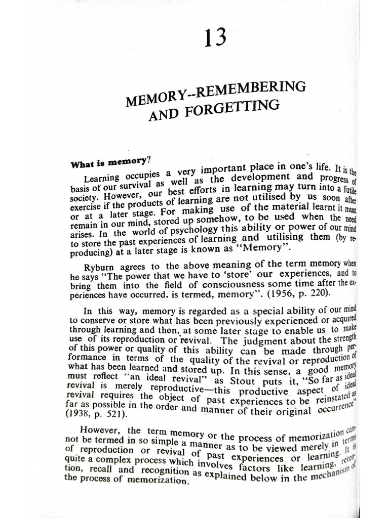 Memory Pdf