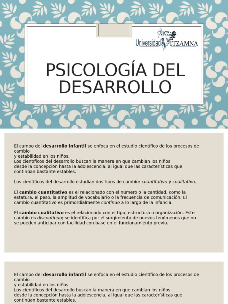 Psicología del Desarrollo Infantil | PDF | Las emociones | Adultos
