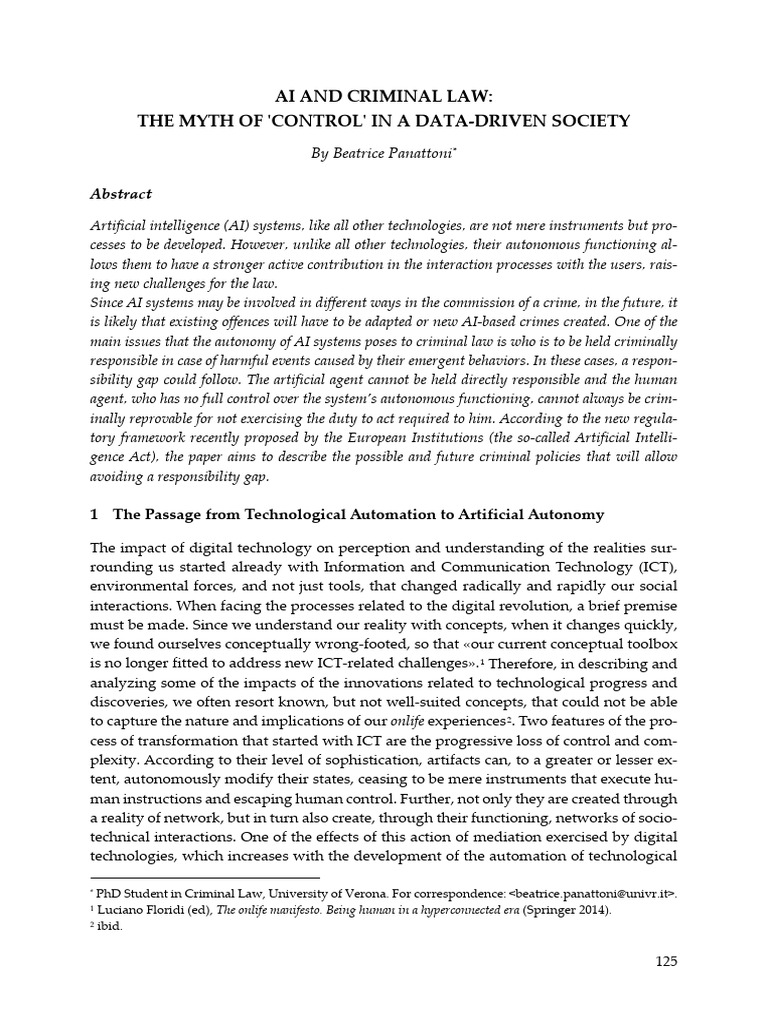 AI's Impact on Criminal Law Responsibility | PDF | Artificial ...
