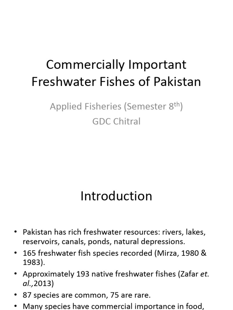 Freshwater Fish Species in Pakistan | PDF | Plankton | Fish And Humans