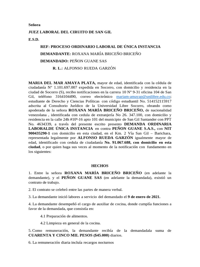 Reforma Demanda Laboral | PDF | Derecho laboral | Salario