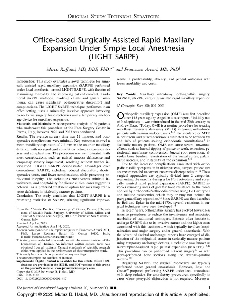 LIGHT SARPE: A Minimally Invasive Approach | PDF | Surgery | Anesthesia