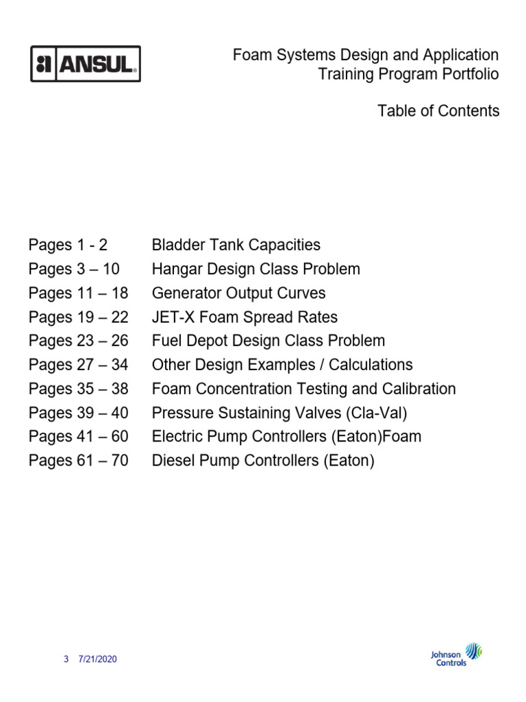 Foam System Design Training Guide | PDF | Valve | Flow Measurement