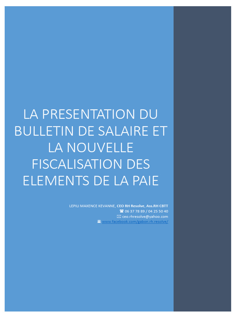 Bulletin de salaire et fiscalité paie | PDF | Impôt sur le revenu ...