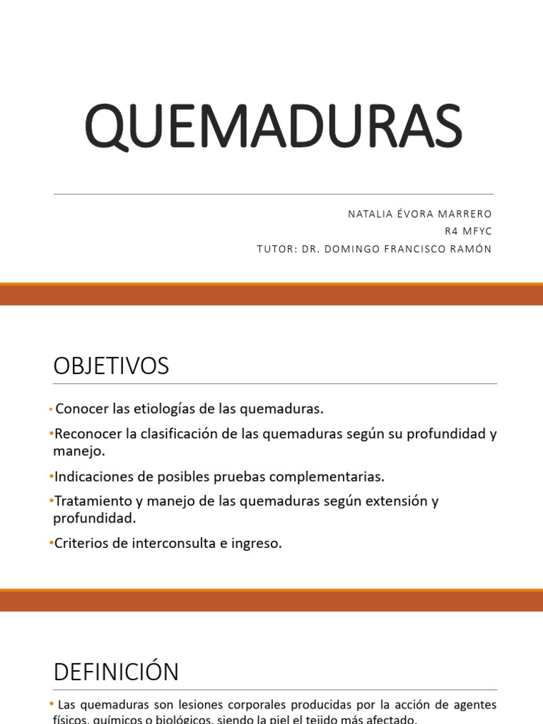 Manejo y Tratamiento de Quemaduras | PDF | Quemar | Medicina