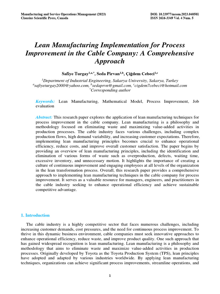 10 Lean Manufacturing Implementation For Process Improvement in The ...