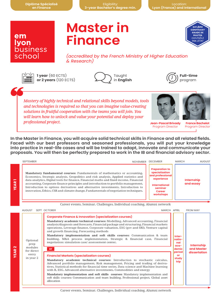 Master in Finance Program Overview | PDF | Mergers And Acquisitions ...