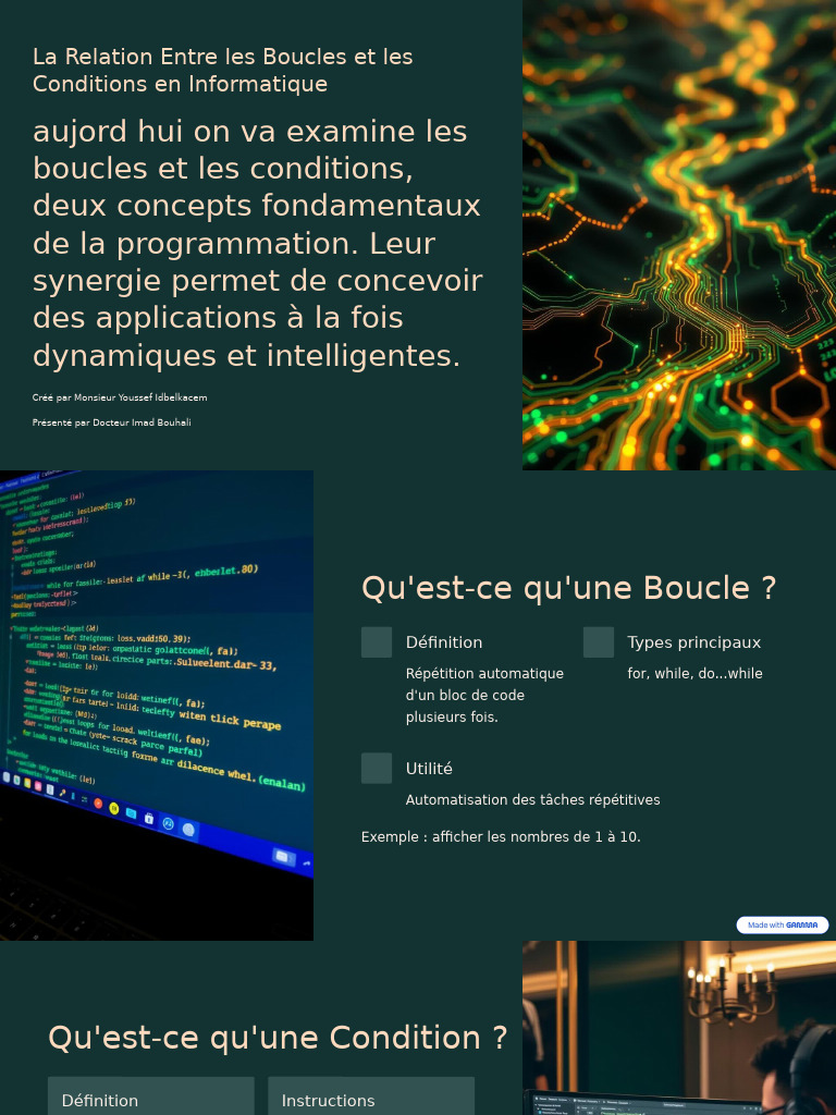 Boucles et Conditions en Programmation | PDF | Structure de contrôle ...