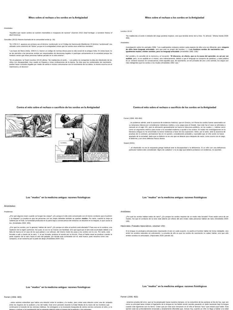 Mitos sobre el rechazo a los sordos en la Antigüedad | PDF ...