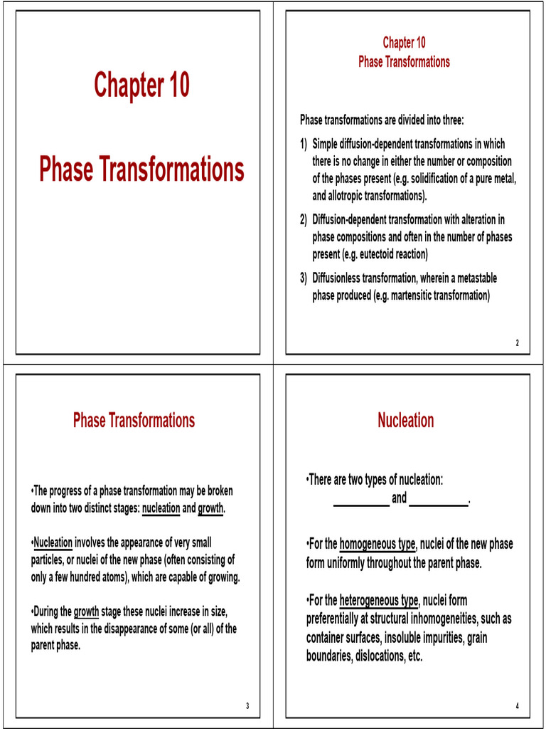 Diffusionless Phase Transformations Explained | PDF | Nucleation ...