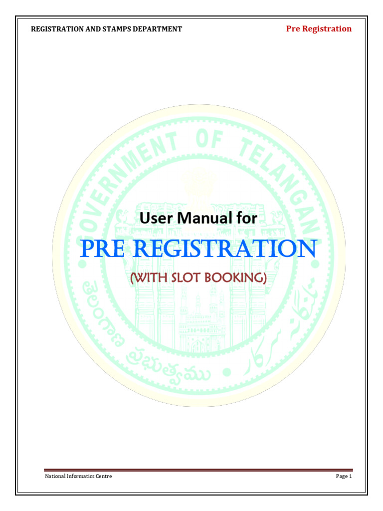 Pre Registration User Manual Guide | PDF