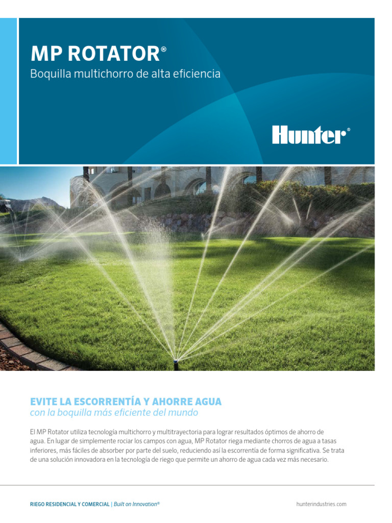 Boquilla MP Rotator: Riego Eficiente y Ahorro de Agua | PDF | Agua | Riego
