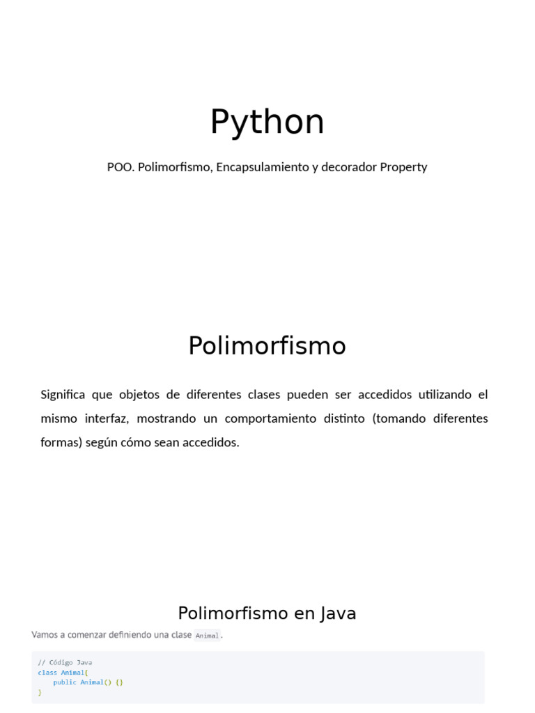 POO en Python: Polimorfismo y Encapsulamiento | PDF