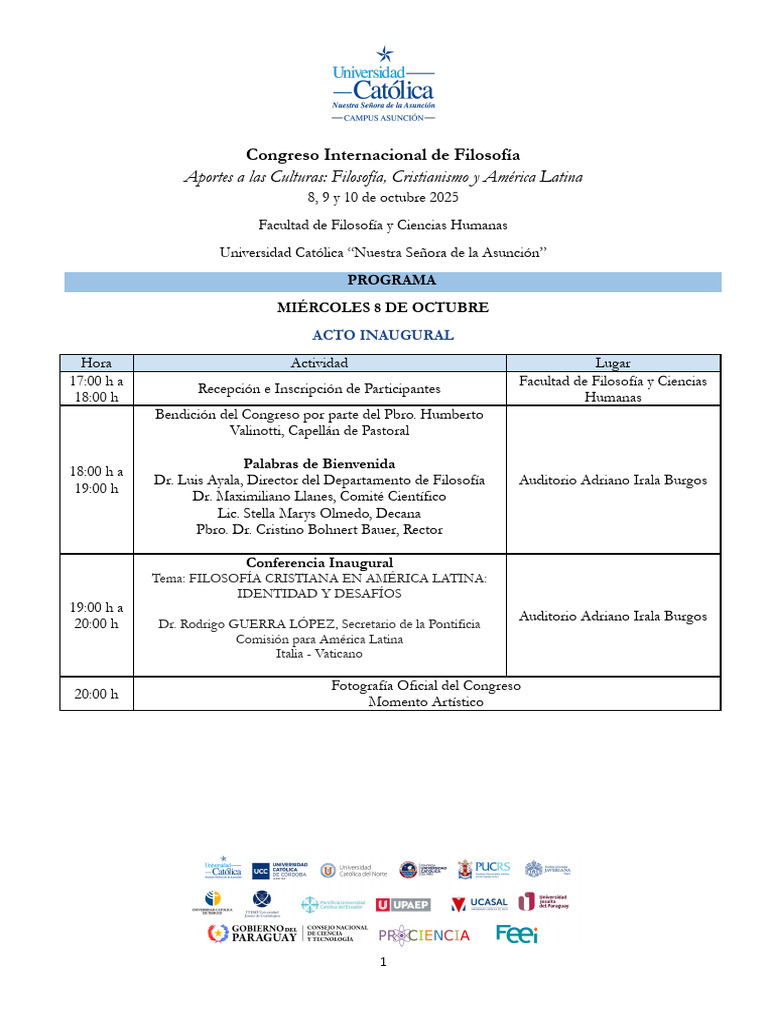 Congreso Internacional de Filosofía 2025 | PDF