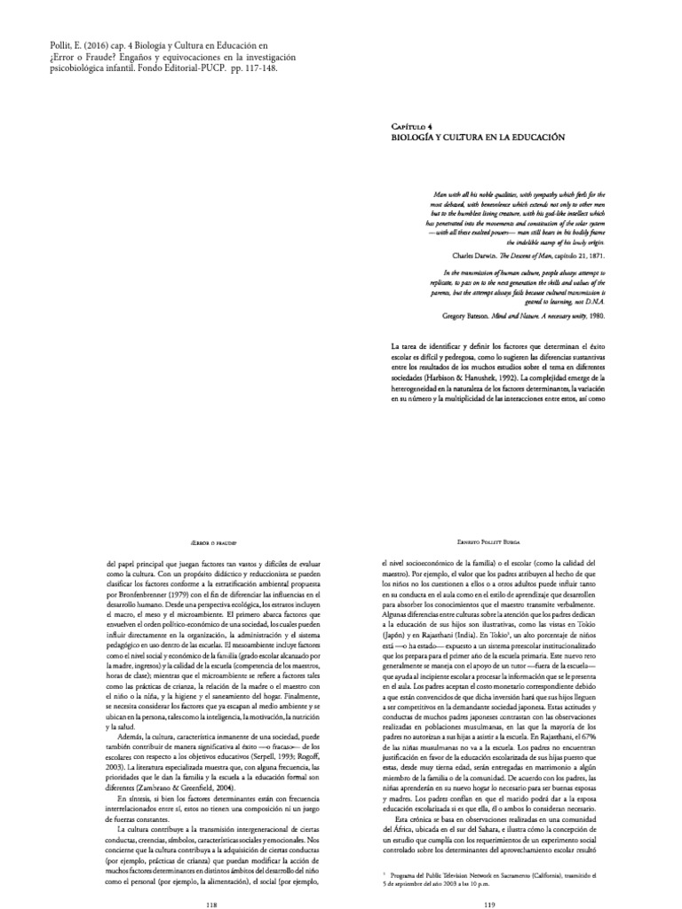 04 POLLIT. Biología y Cultura en Educación | PDF | Malaria | Anemia