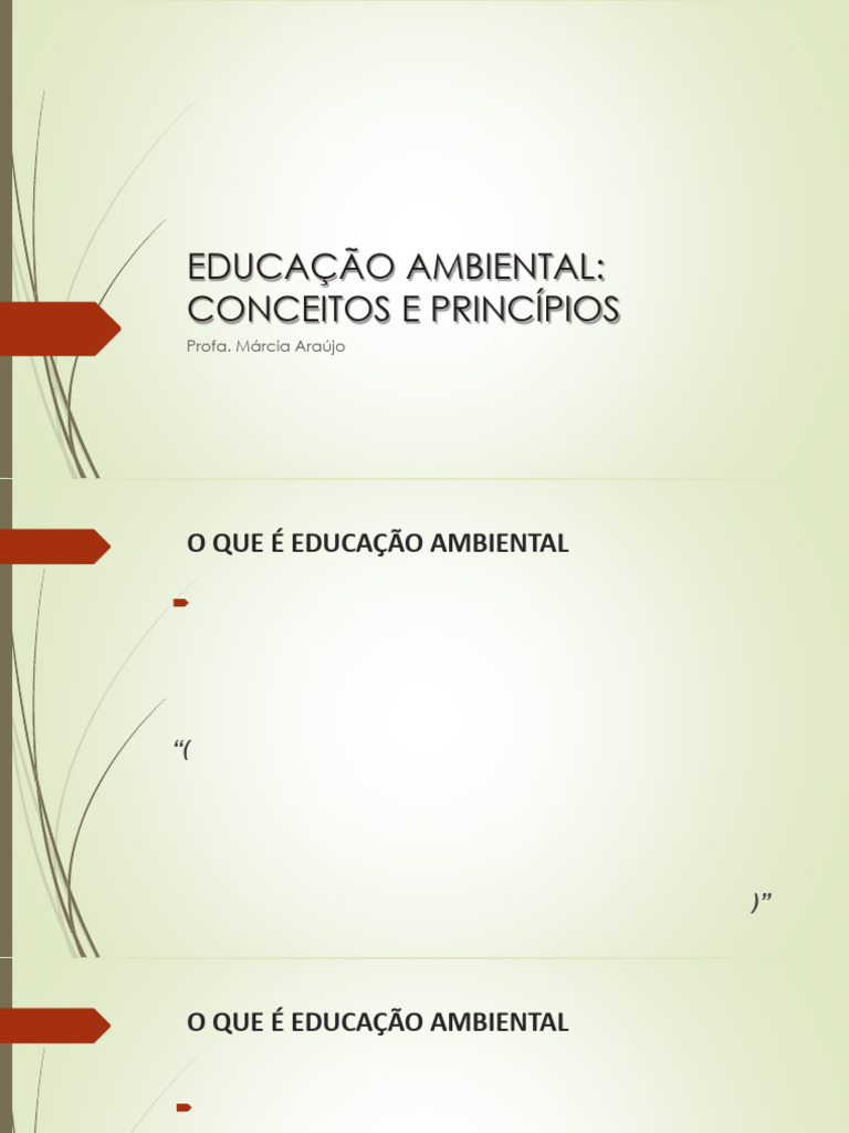 Conceitos e Princípios da Educação Ambiental | PDF | Sustentabilidade ...