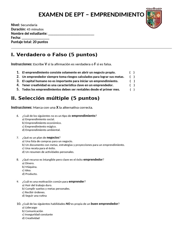 Examen de Ept Modificado | PDF